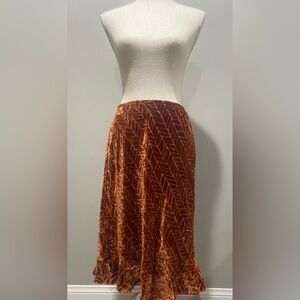 Lapis Velvet midi skirt